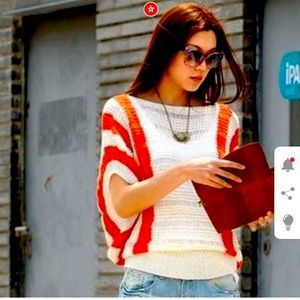 Orange white knit cover with wing sleeves from Korea